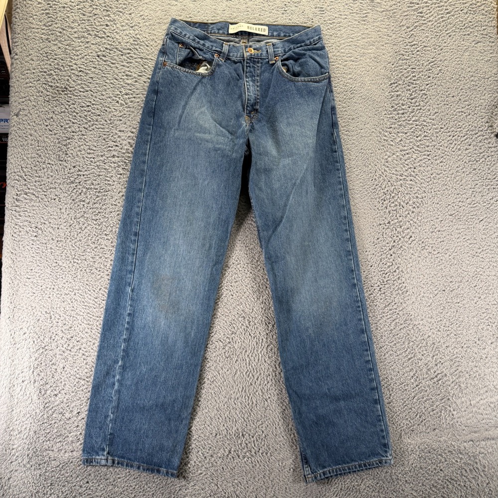 Arizona Jeans Mens 32x34 Blue Cotton Denim Straight Relaxed Travel Streetwear
